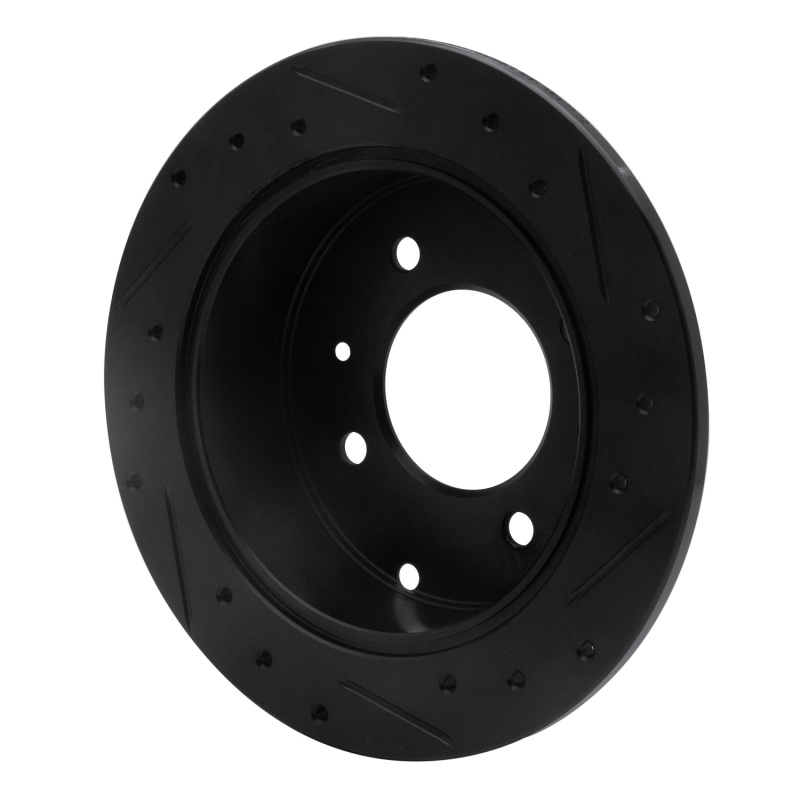 Hyundai Sonata Brake Rotor (1) - Rear Left - R1 Concepts - Drilled & Slotted - Black - `99-`06